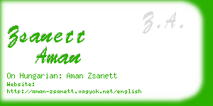 zsanett aman business card